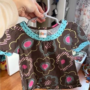 Circo Brown and Blue Floral Kids Tee